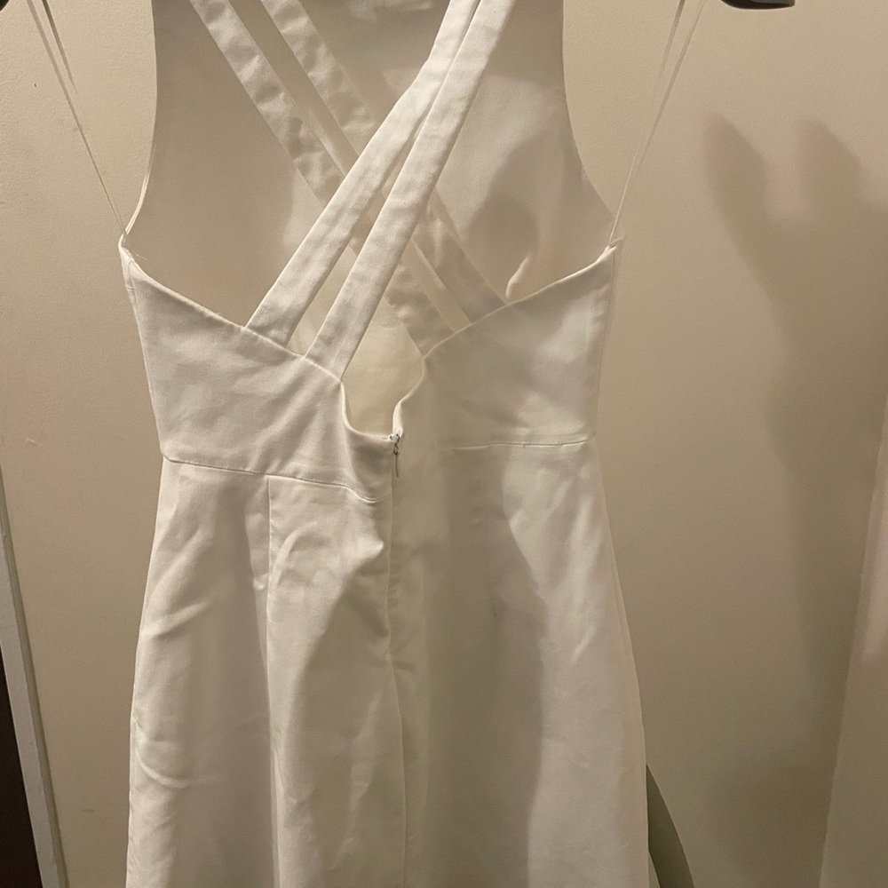 Zara White Crisscross back dress